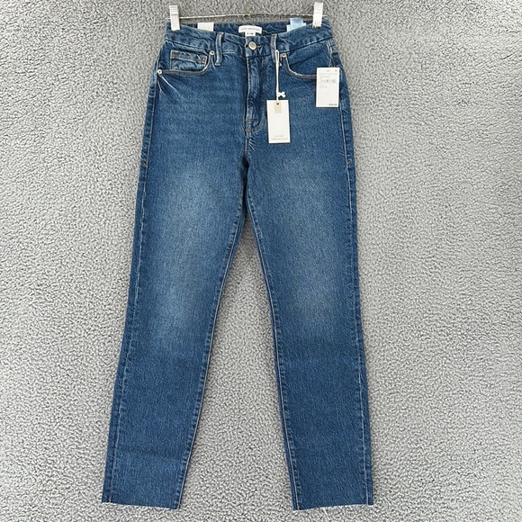 Good American Denim Jeans Womens 2/26 Skinny Fit High Rise‎ Raw Hem - Picture 1 of 14